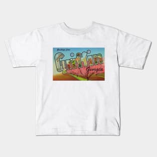 Greetings from Griffin, Georgia - Vintage Large Letter Postcard Kids T-Shirt